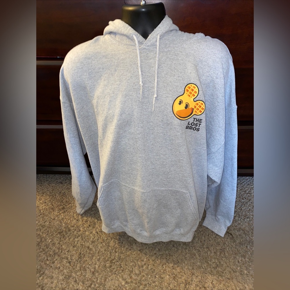 Disney The Lost Bros Mickey Mouse Gray Hooded Sweatshirt Hoodie Size 2XL